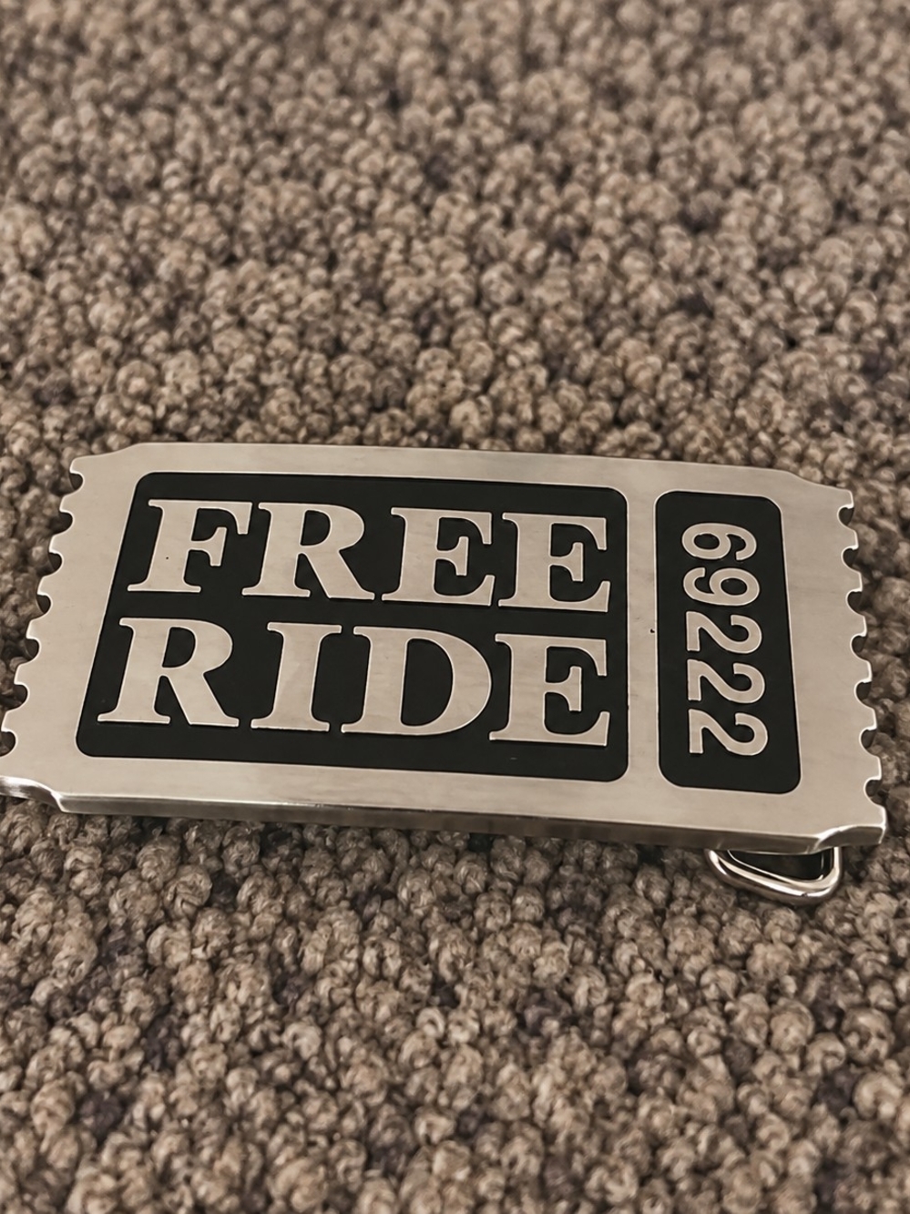 Free Ride Metal Belt Buckle – Silver & Black